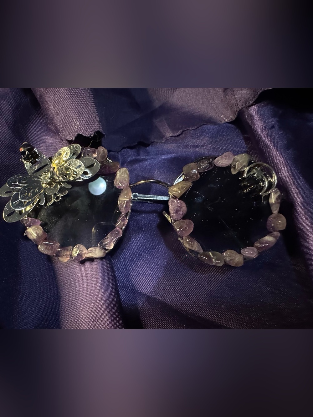 Women’s Sunglasses with amethyst Beaded Frame